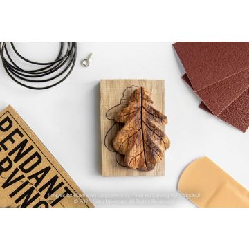 Whittling Kit - Maple Leaf - Oak Wood Pendant By Giles Newman
