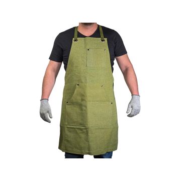Beaver Craft Adjustable Green Canvas Wood Work Apron