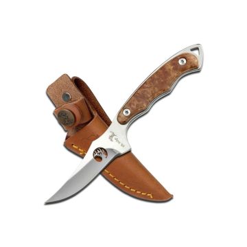 Elk Ridge Maple Burl Sharpfinger Fixed Blade